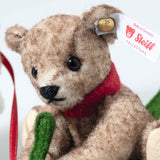 Mama Teddy bear with child on Holly Express (16 cm)