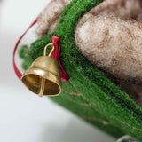 Mama Teddy bear with child on Holly Express (16 cm)