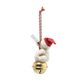 Teddy bear ornament on bell (10 cm)